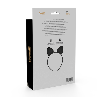 Cerchietto in Pelle Vegana con Orecchie di Gatto - Eleganza Femminile